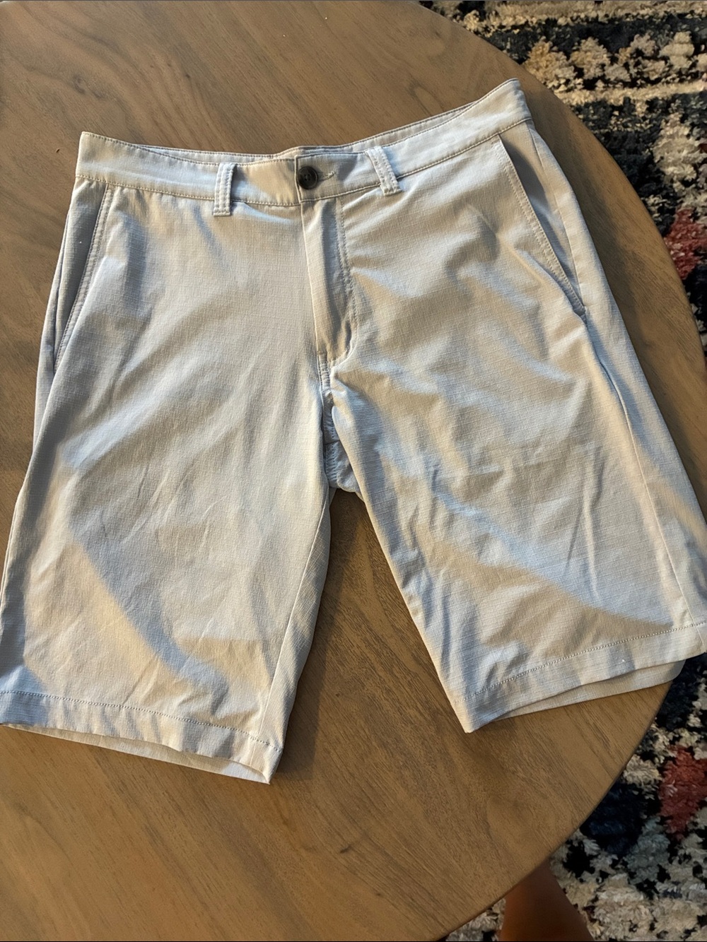 Travis Mathew Pale Gray Flat Front Stretch Shorts
